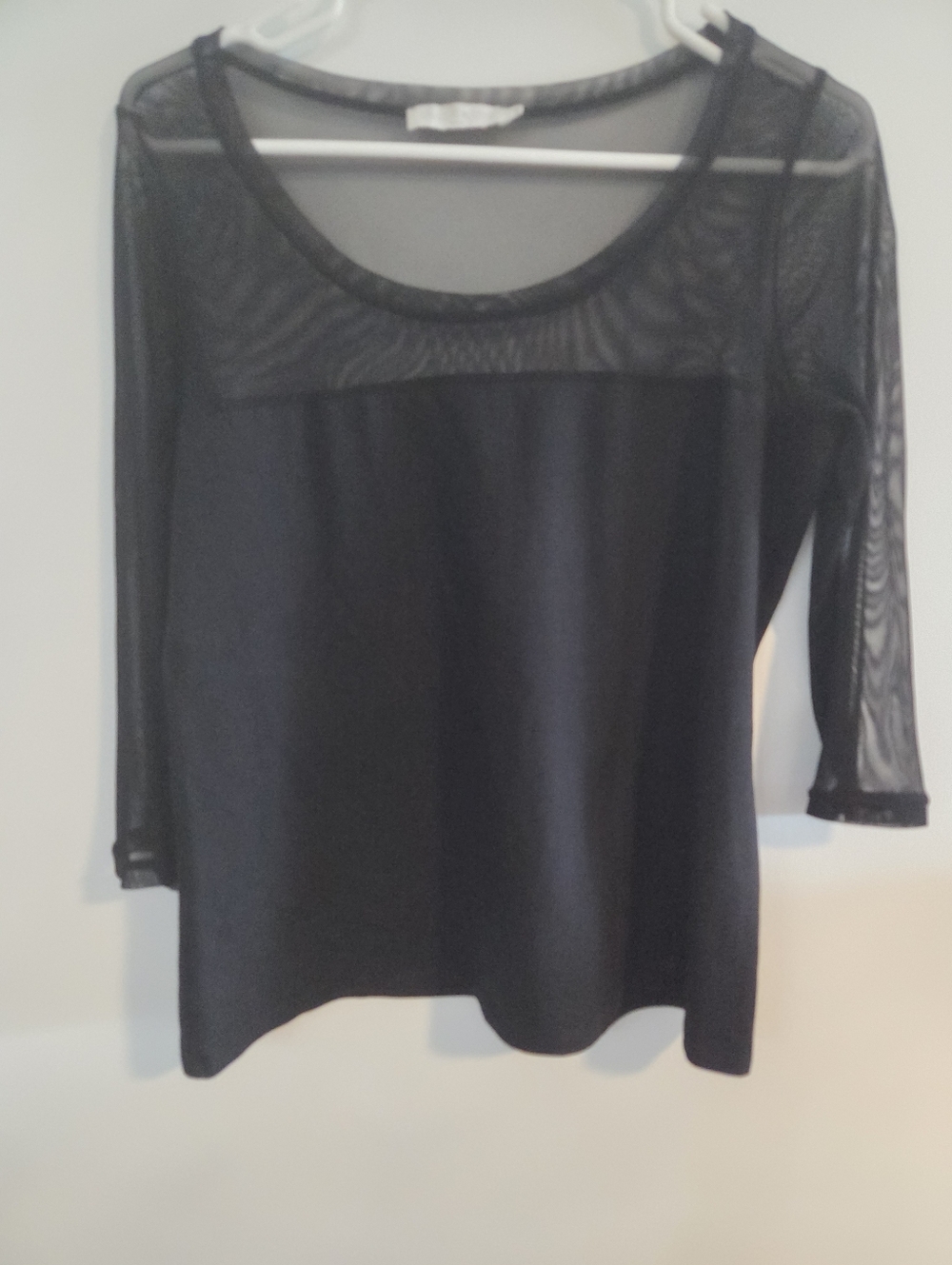Anne Fontaine mesh pima cotton bodycon top Sz 44/L